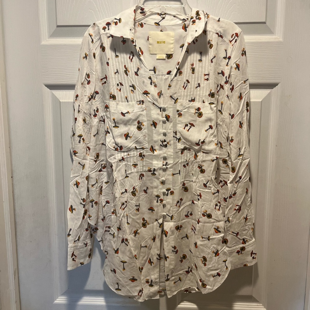 Anthropologie Maeve Pintucked Mushroom Tunic